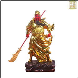 紅臉貼金關公雕塑 紅臉貼金關公雕塑