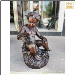 鑄銅關(guān)公 小孩孩人物銅雕塑