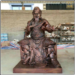 鑄銅關(guān)公 看書捋胡子關(guān)公銅像圖片