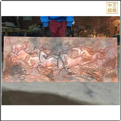 鑄銅關公 八馬俊峰銅浮雕