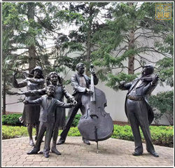 樂隊(duì)演唱園林銅雕塑 樂隊(duì)演唱園林銅雕塑