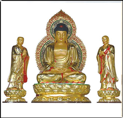 一佛二弟子銅雕|一佛二弟子銅像 一佛二弟子銅雕|一佛二弟子銅像