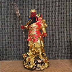 鑄銅彩繪紅臉關(guān)公雕塑 鑄銅彩繪紅臉關(guān)公雕塑