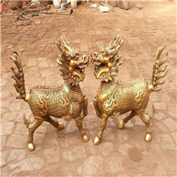 招財銅麒麟擺件 招財銅麒麟擺件