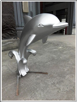 不銹鋼噴水海豚雕塑 不銹鋼噴水海豚雕塑